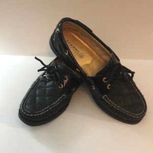 Sperry Top-Sider Black Quilted Boat Shoes Size 6.5